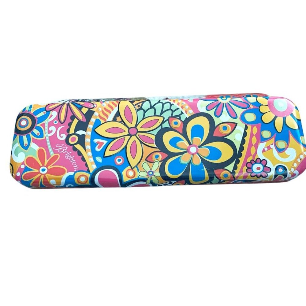 5. Brighton Floral Multi-Color Empty Watch Tin Case